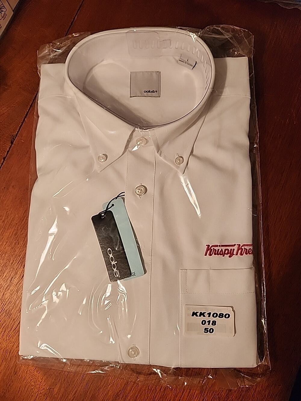 Krispy Kreme White Button Down Shirt - Large